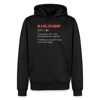In a Realationship Noun Funny humor quote - Männer Premium Bio Hoodie - Schwarz - Vorne - Nico (187cm)