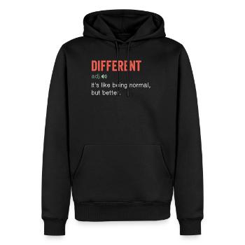 Different Noun Funny humor quote - Männer Premium Bio Hoodie - Schwarz - Vorne - Nico (187cm)