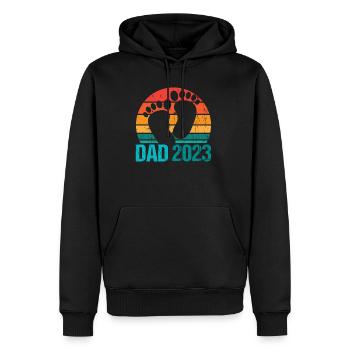 Papa 2023 Cadeau de chemise - Sweat à capuche Premium bio Homme - noir - Devant - Nico (187cm)