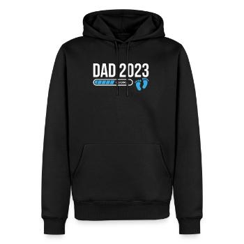 Dad 2023 Shirt Geschenk Loading - Männer Premium Bio Hoodie - Schwarz - Vorne - Nico (187cm)