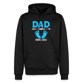 Dad 2023 Shirt Geschenk Loading - Männer Premium Bio Hoodie - Schwarz - Vorne - Nico (187cm)