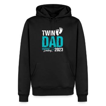 Twin Dad Loading 2023 Shirt Geschenk - Männer Premium Bio Hoodie - Schwarz - Vorne - Nico (187cm)