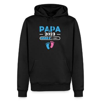 Papa 2023 Loading Shirt Geschenk - Männer Premium Bio Hoodie - Schwarz - Vorne - Nico (187cm)
