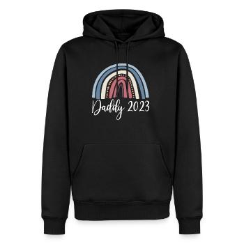 Cadeau de chemise Vintage Retro Daddy 2023 - Sweat à capuche Premium bio Homme - noir - Devant - Nico (187cm)