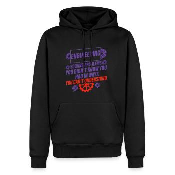 Engineering, Solving Problems You Didn't Know 2 - Männer Premium Bio Hoodie - Schwarz - Vorne - Nico (187cm)