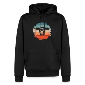Cadeau de chemise de photographe rétro vintage - Sweat à capuche Premium bio Homme - noir - Devant - Nico (187cm)