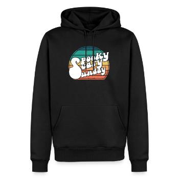 Spooky Scary Sunday Trendy Retro Rainbow - Sweat à capuche Premium bio Homme - noir - Devant - Nico (187cm)