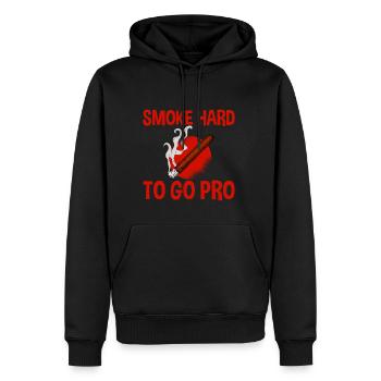 Smoke Hard To Go Pro - Männer Premium Bio Hoodie - Schwarz - Vorne - Nico (187cm)