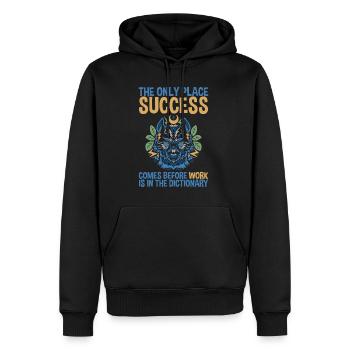 The Only Place Success Comes Before Work 2 - Männer Premium Bio Hoodie - Schwarz - Vorne - Nico (187cm)