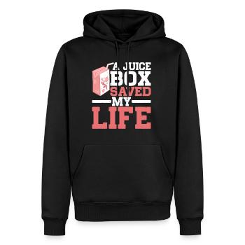 A Juice Box Saved My Life 8 - Men’s Premium Organic Hoodie - black - Front - Nico (187cm)