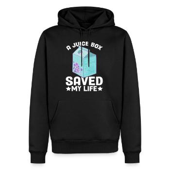 A Juice Box Saved My Life 9 - Men’s Premium Organic Hoodie - black - Front - Nico (187cm)