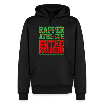 Rapper Athlete Entrepreneur 28 - Men’s Premium Organic Hoodie - black - Front - Nico (187cm)