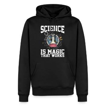 Science Is Magic That Works 4 - Men’s Premium Organic Hoodie - black - Front - Nico (187cm)