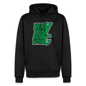 Very Busy Doing Nothing 11 - Männer Premium Bio Hoodie - Schwarz - Vorne - Nico (187cm)