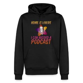 Home Is Where I Can Record A Podcast 3 - Männer Premium Bio Hoodie - Schwarz - Vorne - Nico (187cm)