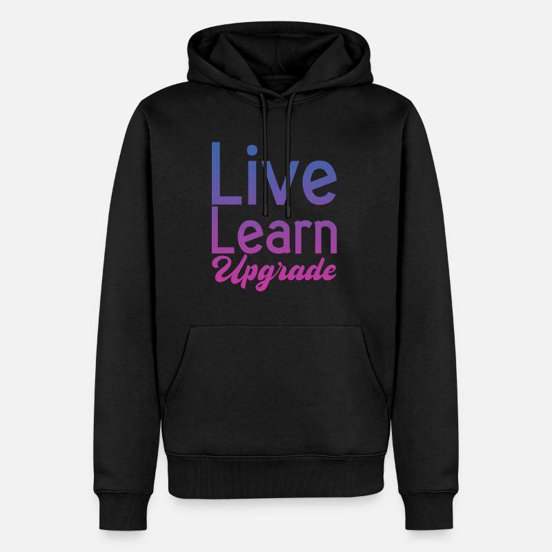 Live Learn Upgrade 2 - Männer Premium Bio Hoodie - Schwarz