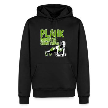 Plank Minutes Count Triple 2 - Männer Premium Bio Hoodie - Schwarz - Vorne - Nico (187cm)