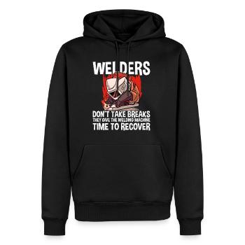 Welders Don't Take Breaks 4 - Männer Premium Bio Hoodie - Schwarz - Vorne - Nico (187cm)