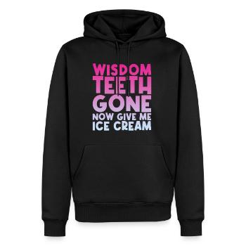 Les dents de sagesse sont parties, donnez-moi maintenant de la crème glacée - Sweat à capuche Premium bio Homme - noir - Devant - Nico (187cm)