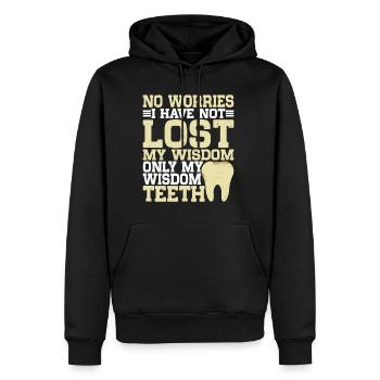 I Have Not Lost My Wisdom Only My Wisdom Teeth - Men’s Premium Organic Hoodie - black - Front - Nico (187cm)