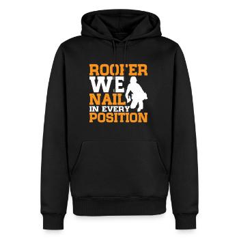 Roofer We Nail In Every Position 2 - Männer Premium Bio Hoodie - Schwarz - Vorne - Nico (187cm)