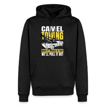 Tow Truck Camel Towing when it's wedged in tight - Männer Premium Bio Hoodie - Schwarz - Vorne - Nico (187cm)