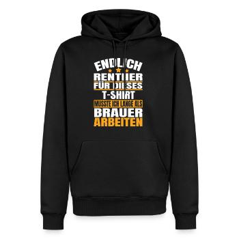Endlich Rente 2023 Ruhestand Beruf Brauer - Männer Premium Bio Hoodie - Schwarz - Vorne - Nico (187cm)