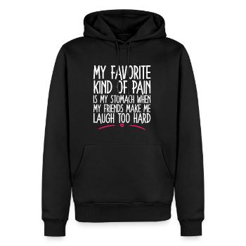 Quand mes amis me font trop rire 2 - Sweat à capuche Premium bio Homme - noir - Devant - Nico (187cm)
