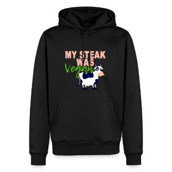 My Steak Was Vegan 4 - Männer Premium Bio Hoodie - Schwarz - Vorne - Nico (187cm)