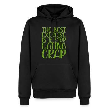 The Best Exercise Is To Stop Eating Crap - Männer Premium Bio Hoodie - Schwarz - Vorne - Nico (187cm)