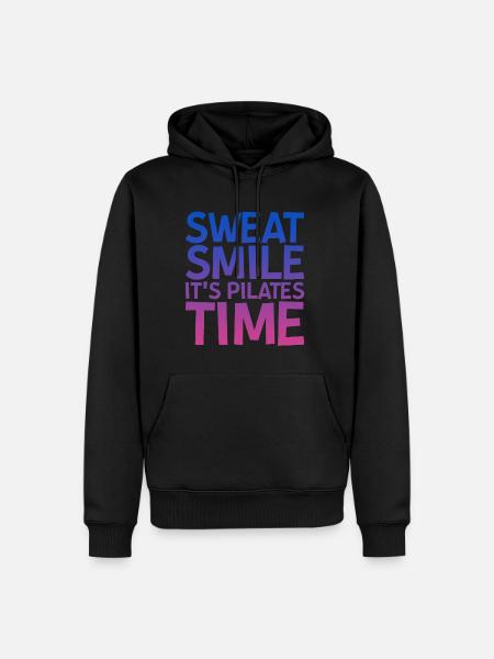 Sweat Smile It's Pilates Time - Men’s Premium Organic Hoodie - black