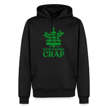 The Best Exercise Is To Stop Eating Crap 4 - Männer Premium Bio Hoodie - Schwarz - Vorne - Nico (187cm)