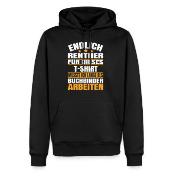 Endlich Rente 2023 Ruhestand Beruf Buchbinder - Männer Premium Bio Hoodie - Schwarz - Vorne - Nico (187cm)