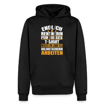 Endlich Rente 2023 Ruhestand Beruf Dolmetscherin - Männer Premium Bio Hoodie - Schwarz - Vorne - Nico (187cm)