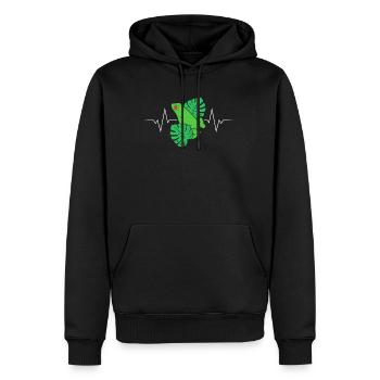 Herzschlag Herzlinie Herzfrequenz Baum-Frosch - Männer Premium Bio Hoodie - Schwarz - Vorne - Nico (187cm)