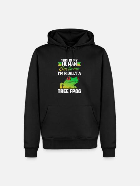 Frosch Shirt Geschenk - Männer Premium Bio Hoodie - Schwarz