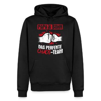 Papa & Sohn Das Perfekte Chaos Team - Vatertag Bes - Männer Premium Bio Hoodie - Schwarz - Vorne - Nico (187cm)