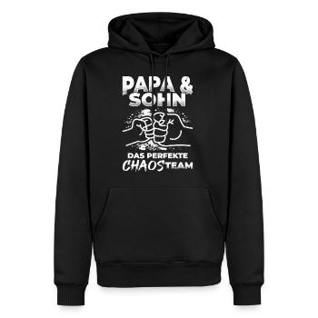 Papa & Sohn Das Perfekte Chaos Team - Vatertag Bes - Männer Premium Bio Hoodie - Schwarz - Vorne - Nico (187cm)