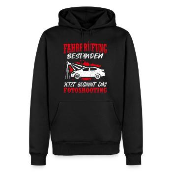 Fahrprüfung Bestanden Führerschein Fahrschüler Aut - Männer Premium Bio Hoodie - Schwarz - Vorne - Nico (187cm)