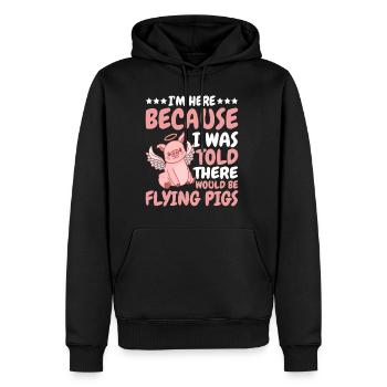On m’a dit qu’il y aurait des cochons volants 10 - Sweat à capuche Premium bio Homme - noir - Devant - Nico (187cm)