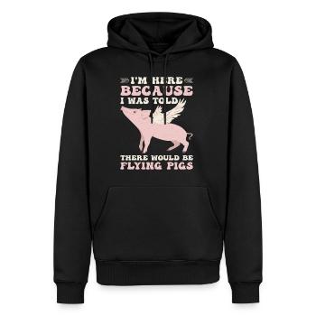 On m’a dit qu’il y aurait des cochons volants 9 - Sweat à capuche Premium bio Homme - noir - Devant - Nico (187cm)
