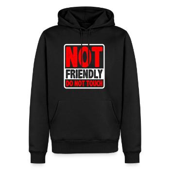 Pas amical, ne touchez pas 18 - Sweat à capuche Premium bio Homme - noir - Devant - Nico (187cm)
