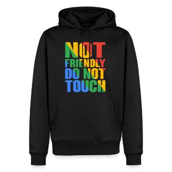 Pas amical, ne touchez pas 17 - Sweat à capuche Premium bio Homme - noir - Devant - Nico (187cm)