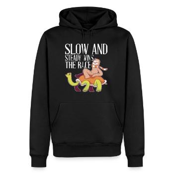 Slow And Steady Wins The Race 6 - Männer Premium Bio Hoodie - Schwarz - Vorne - Nico (187cm)