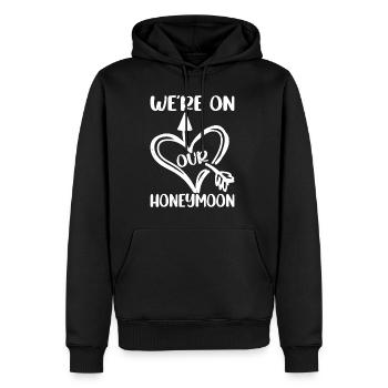 Nous sommes en lune de miel 6 - Sweat à capuche Premium bio Homme - noir - Devant - Nico (187cm)