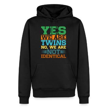 Yes, We Are Twins, No, We Are Not Identical 5 - Männer Premium Bio Hoodie - Schwarz - Vorne - Nico (187cm)