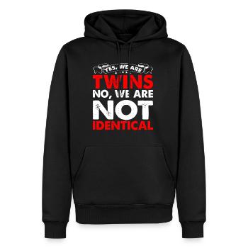 Yes, We Are Twins, No, We Are Not Identical 6 - Männer Premium Bio Hoodie - Schwarz - Vorne - Nico (187cm)