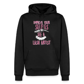 Améliorez vos selfies Voir un artiste des cils 4 - Sweat à capuche Premium bio Homme - noir - Devant - Nico (187cm)