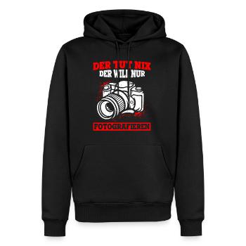 Kamera Fotokamera Kamera Spruch Geschenk Fotografi - Männer Premium Bio Hoodie - Schwarz - Vorne - Nico (187cm)