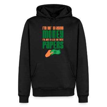 I'm Not Chasing Money Just Collecting Papers 4 - Männer Premium Bio Hoodie - Schwarz - Vorne - Nico (187cm)